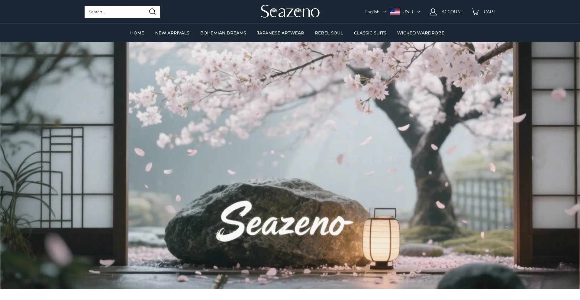 Website screenshot of Seazeno.com