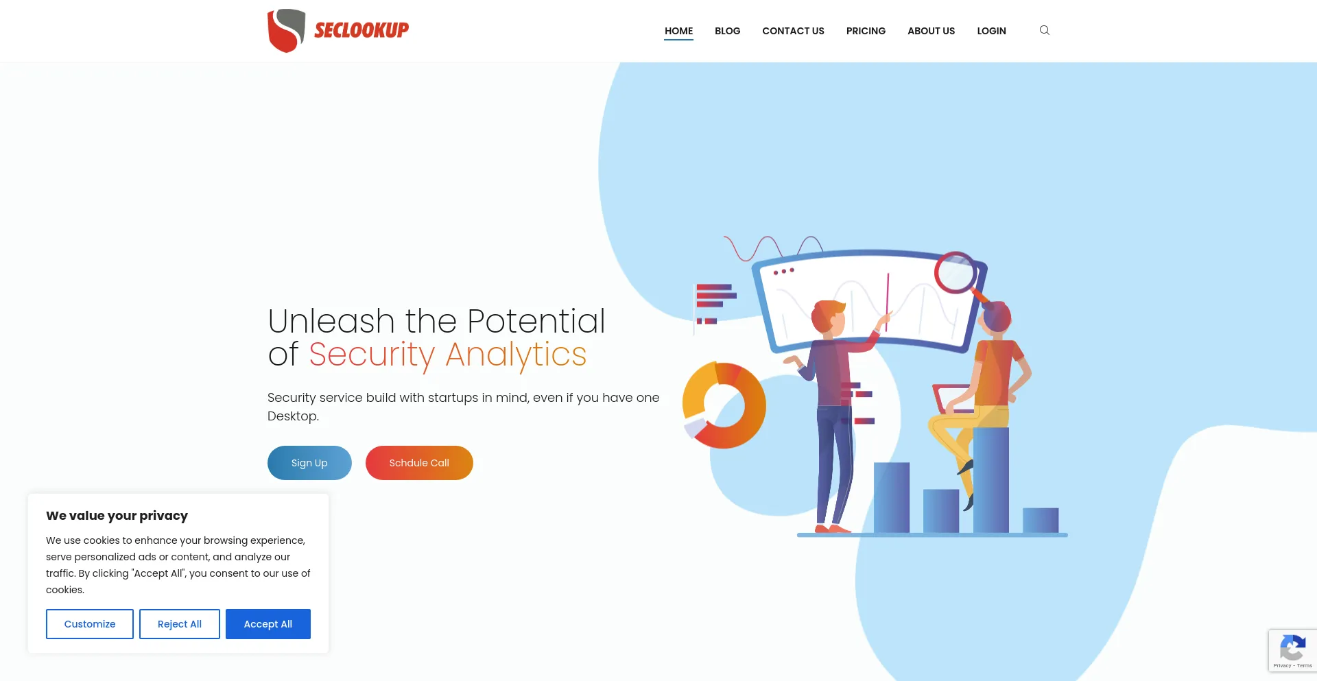 Website screenshot of Seclookup.com