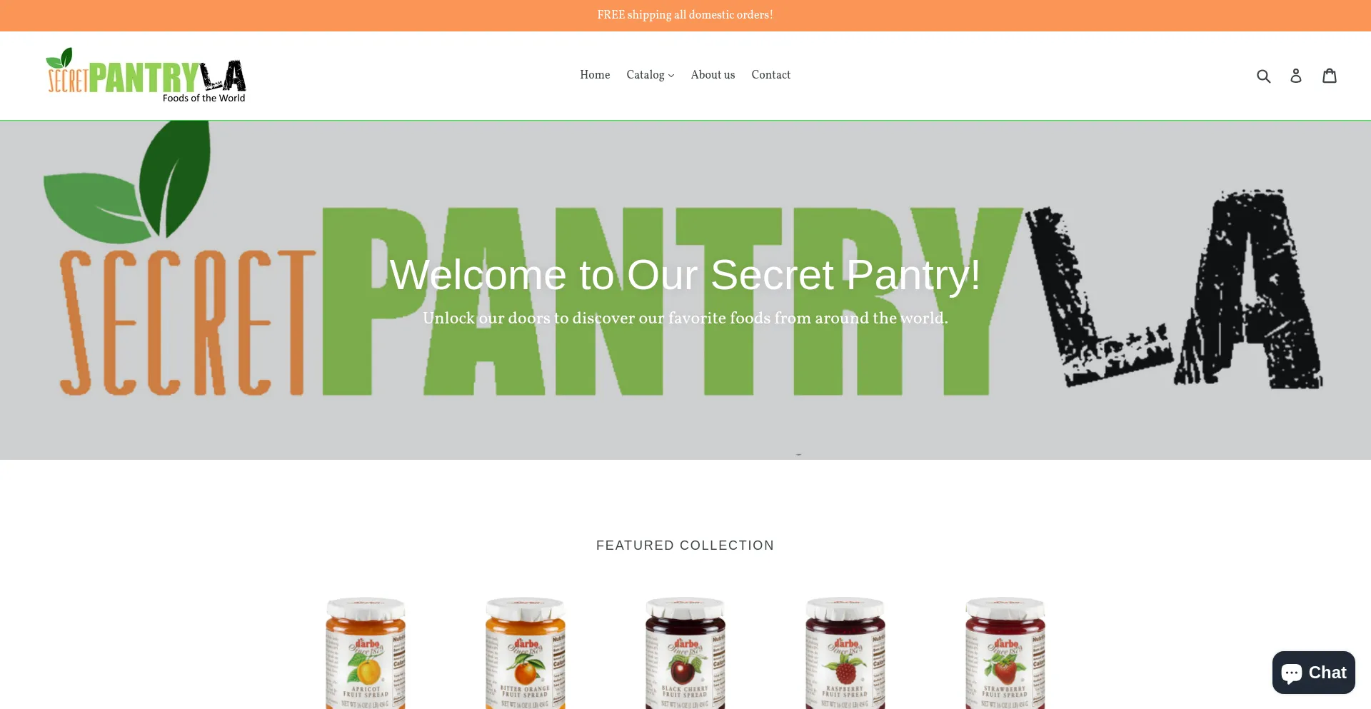 Website screenshot of Secretpantryla.com