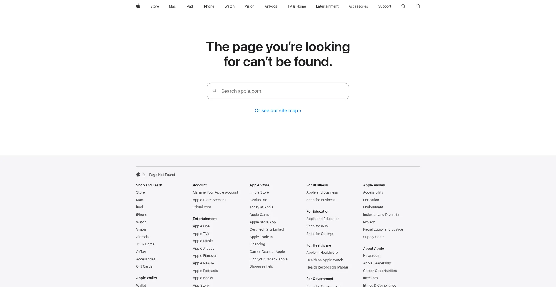 Website screenshot of Secure10.epp.apple.com