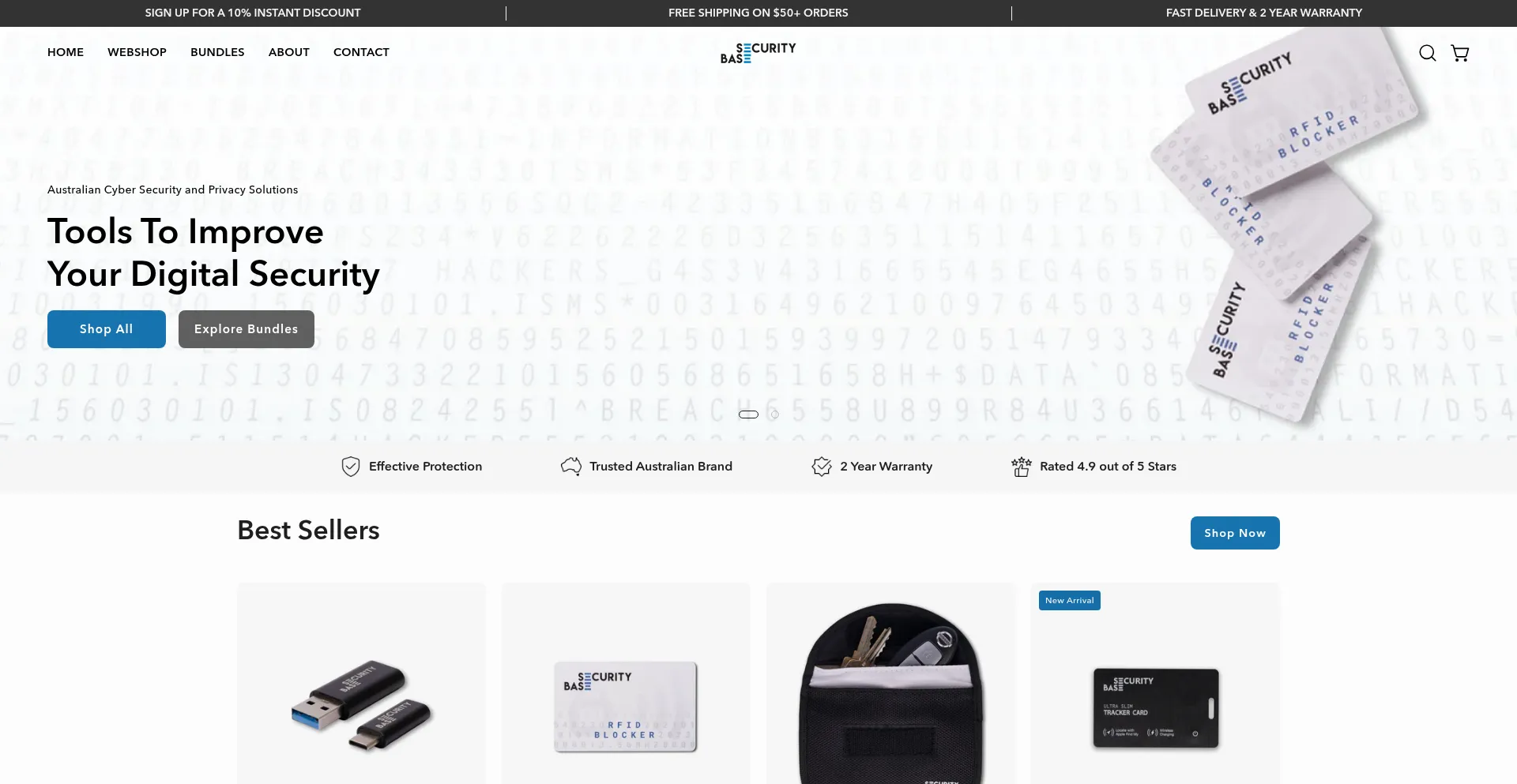 Website screenshot of Securitybase.com.au