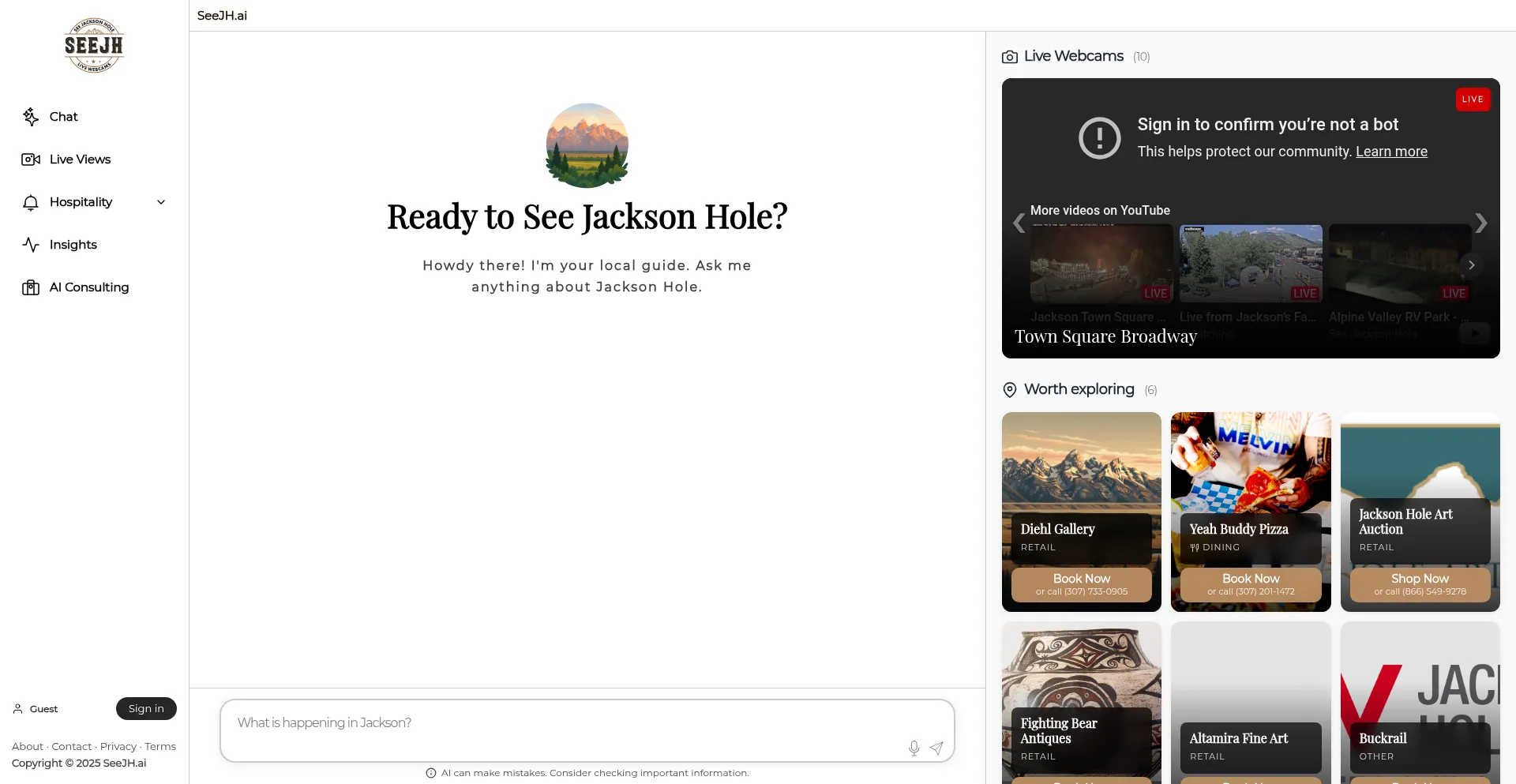 Website screenshot of Seejh.ai