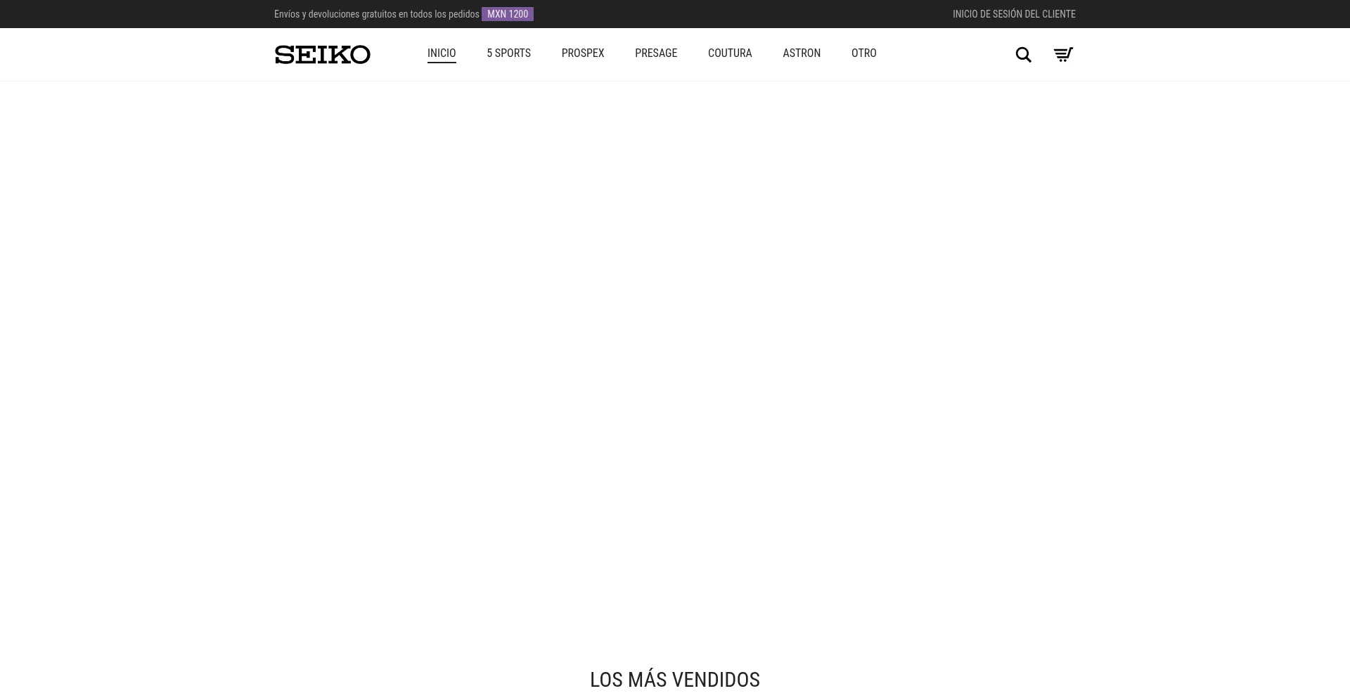 Website screenshot of Seikos.com.mx