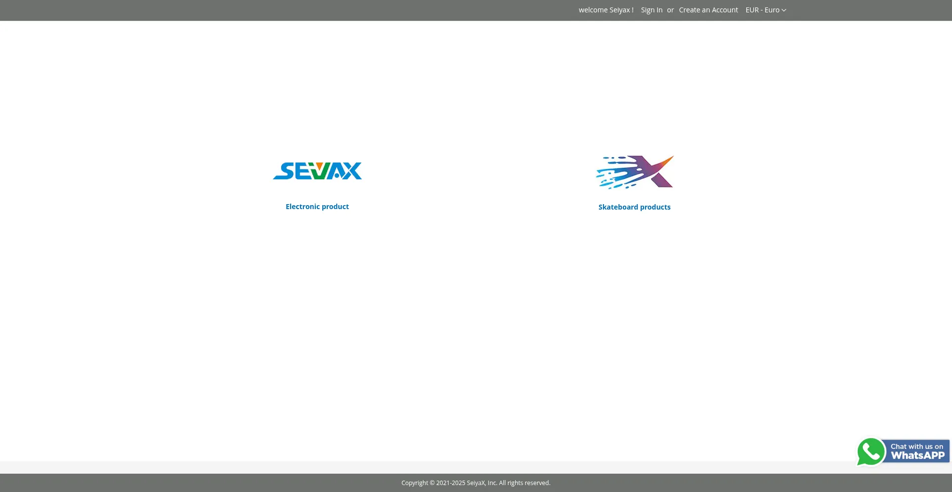 Website screenshot of Seiyax.com