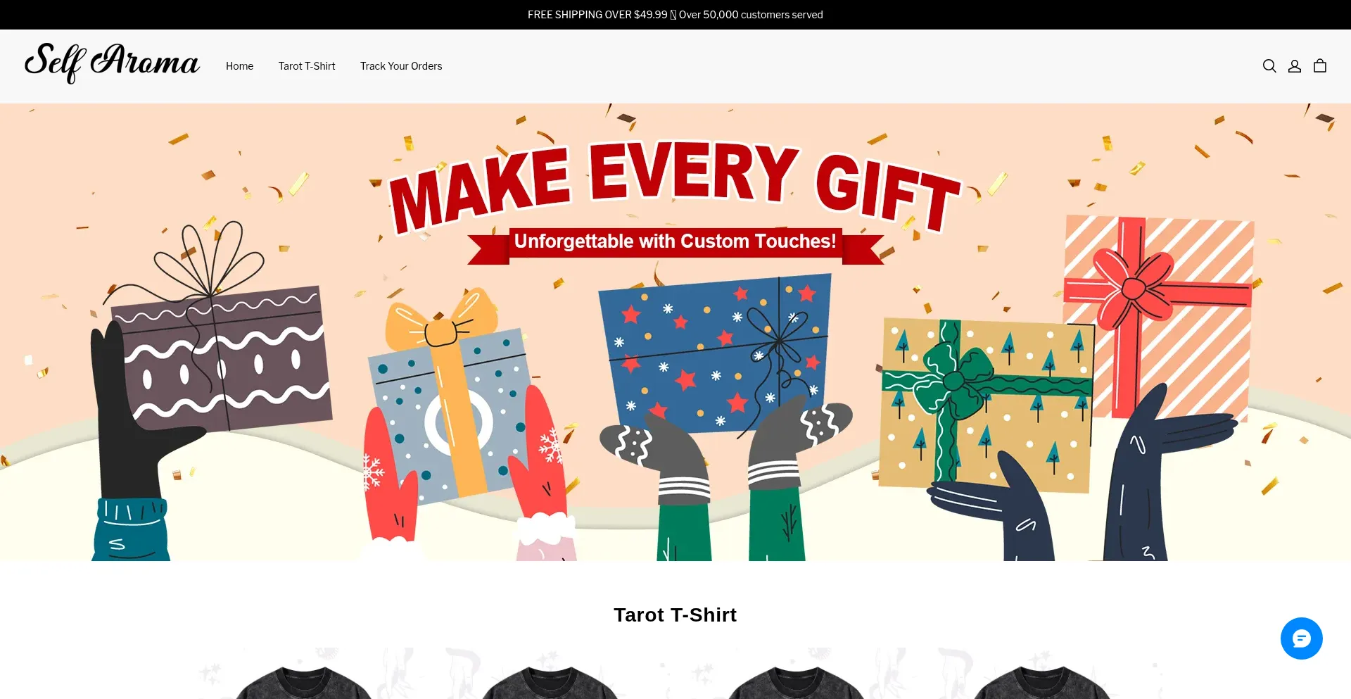 Website screenshot of Selfaroma.com