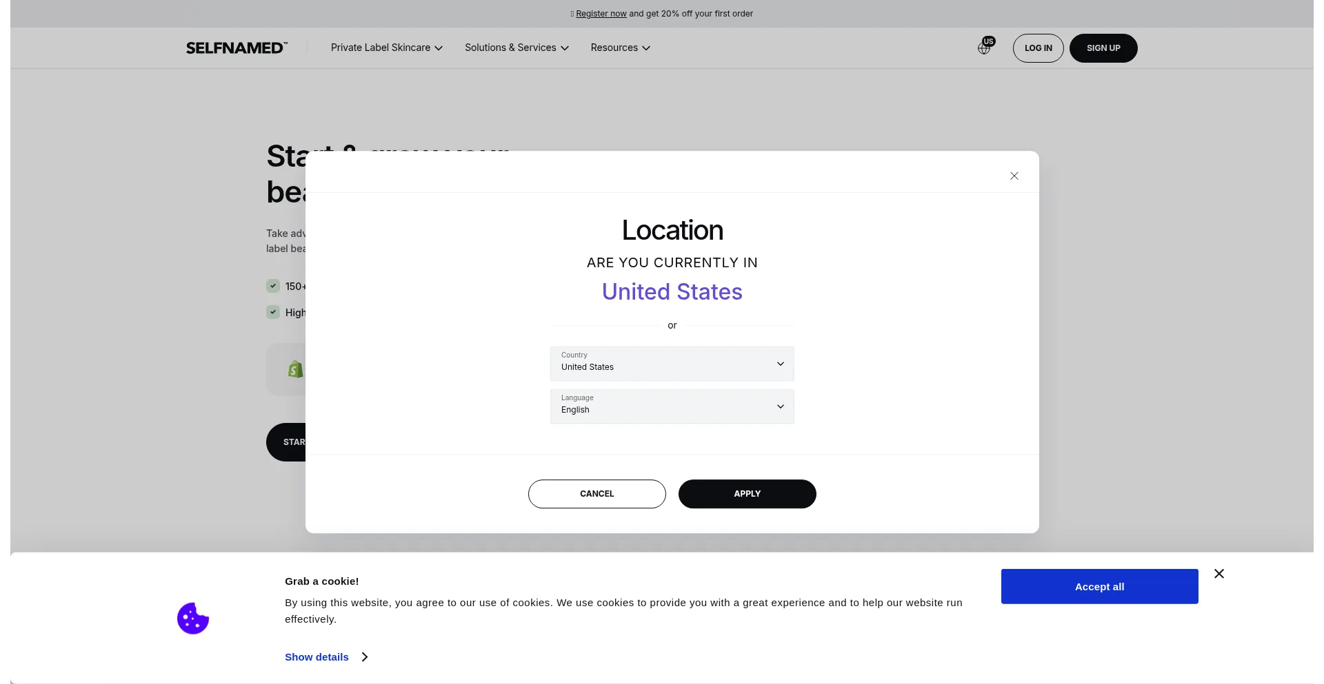 Website screenshot of Selfnamed.com