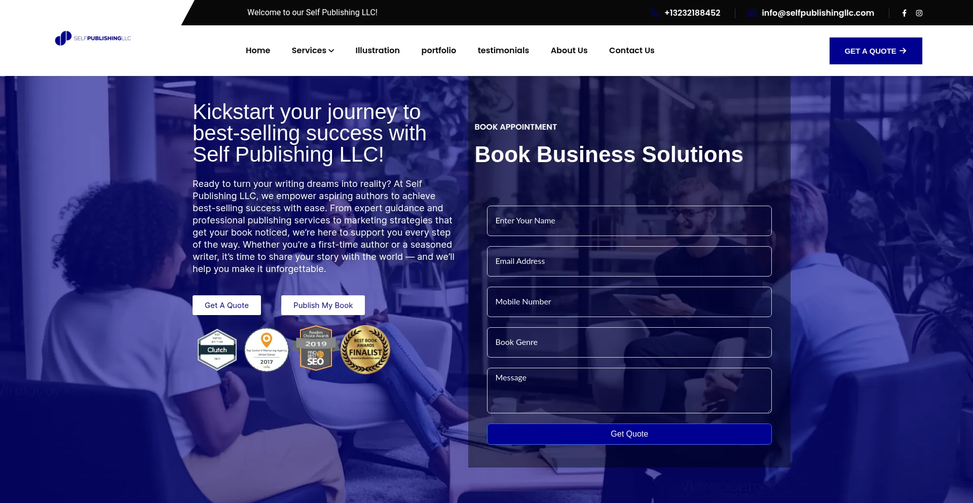 Website screenshot of Selfpublishingllc.com