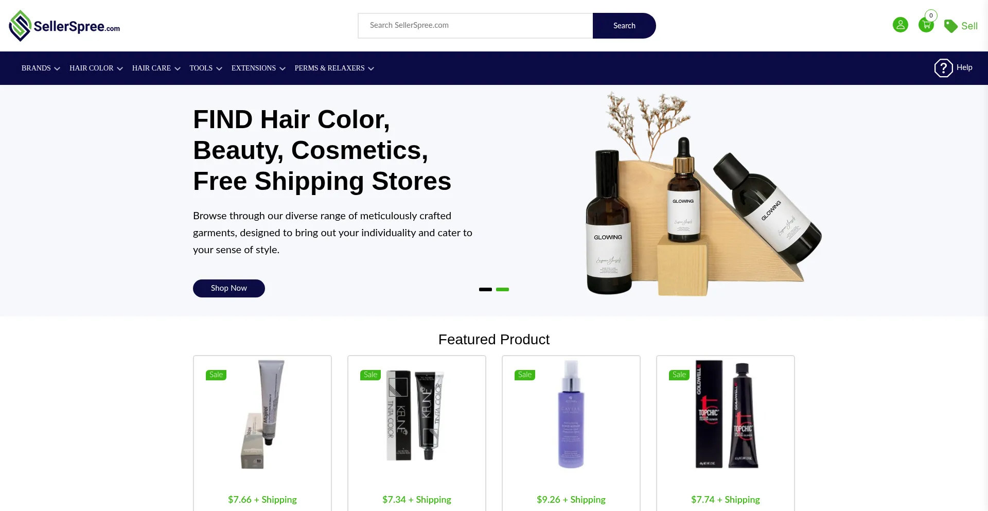 Website screenshot of Sellerspree.com