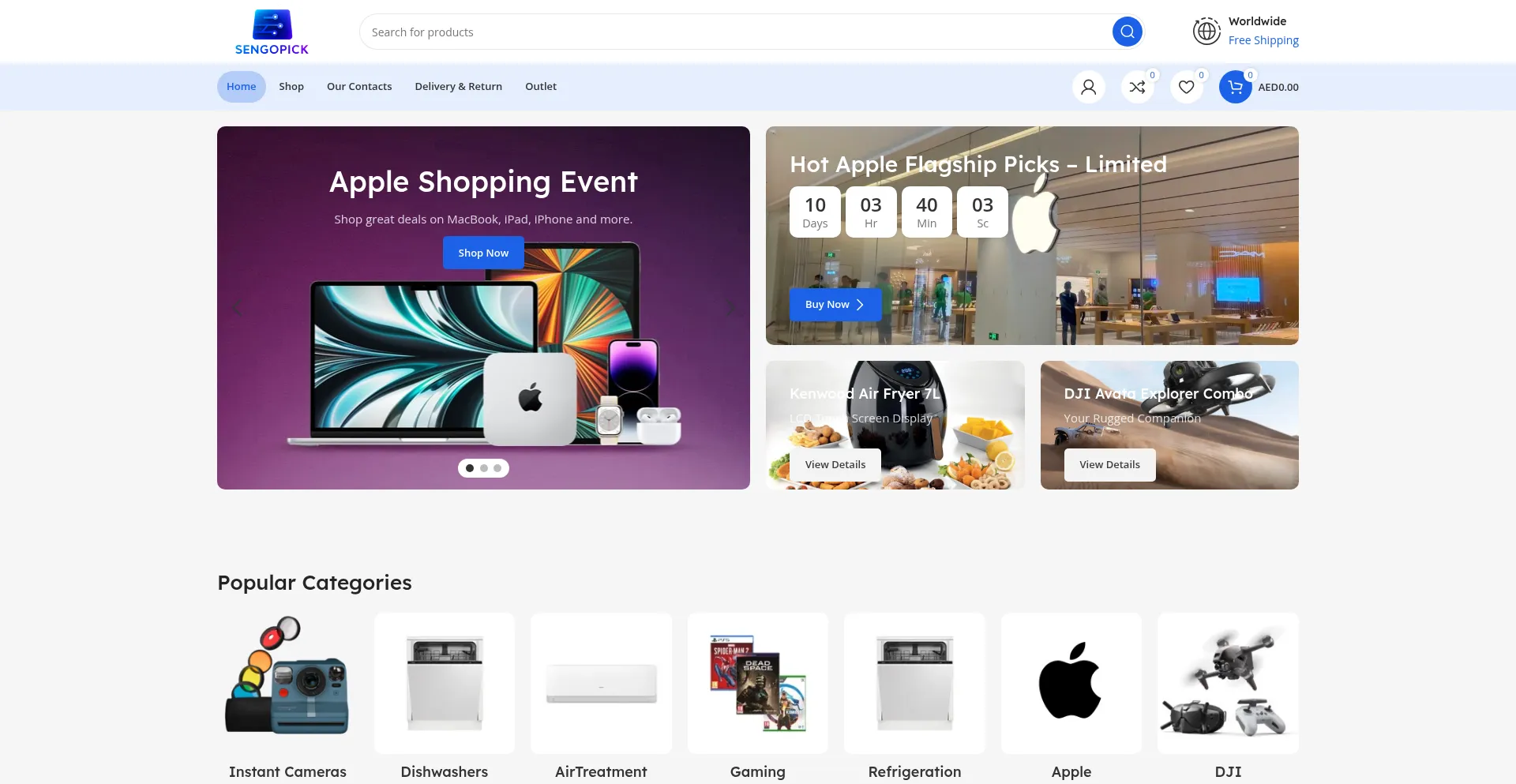 Website screenshot of Sengopick.shop