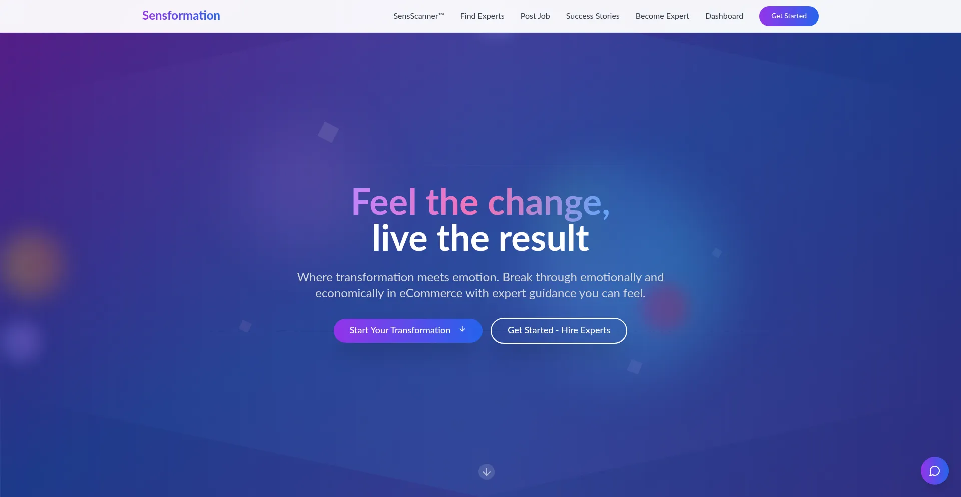Website screenshot of Sensformation.com