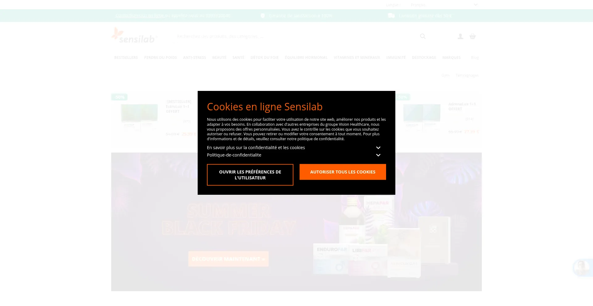 Website screenshot of Sensilab.be
