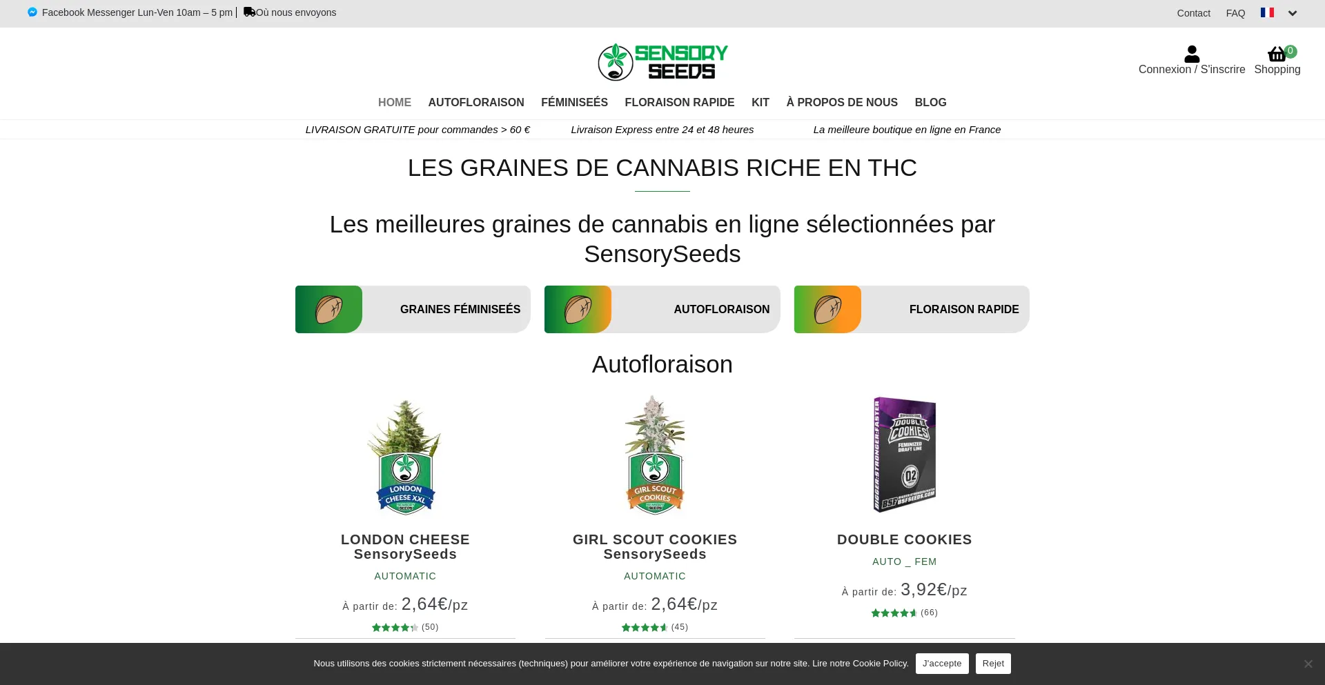 Website screenshot of Sensoryseeds.fr