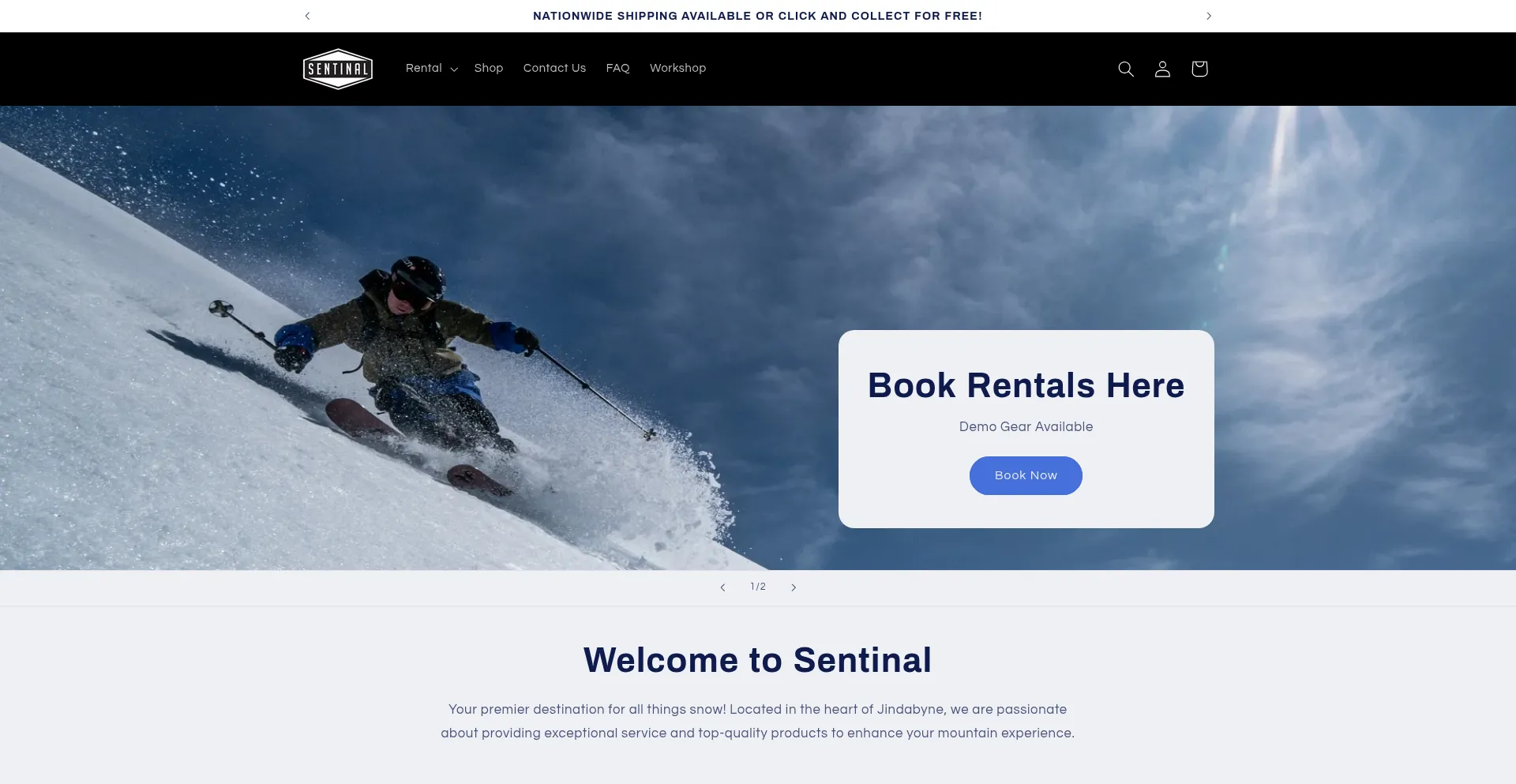 Website screenshot of Sentinal.com.au