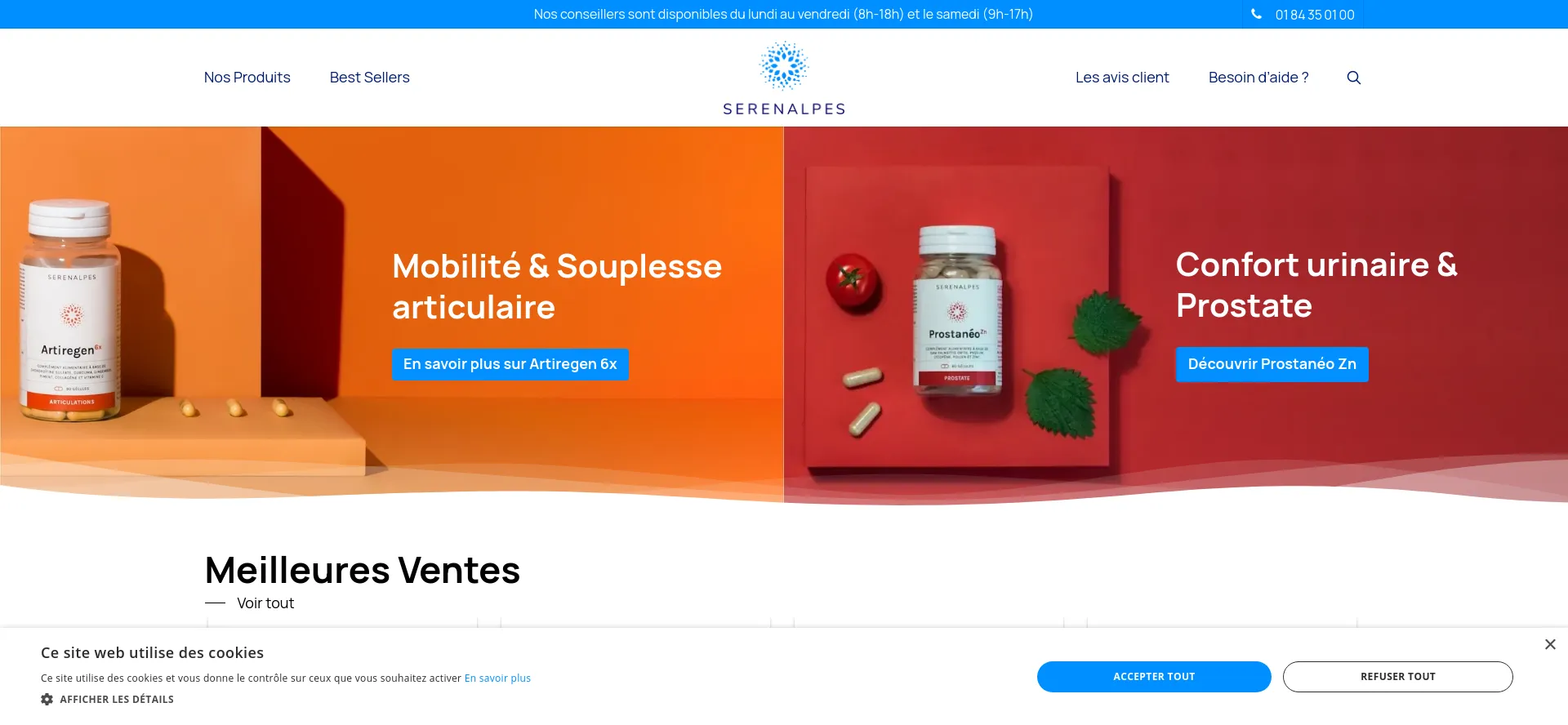 Website screenshot of Serenalpes.com