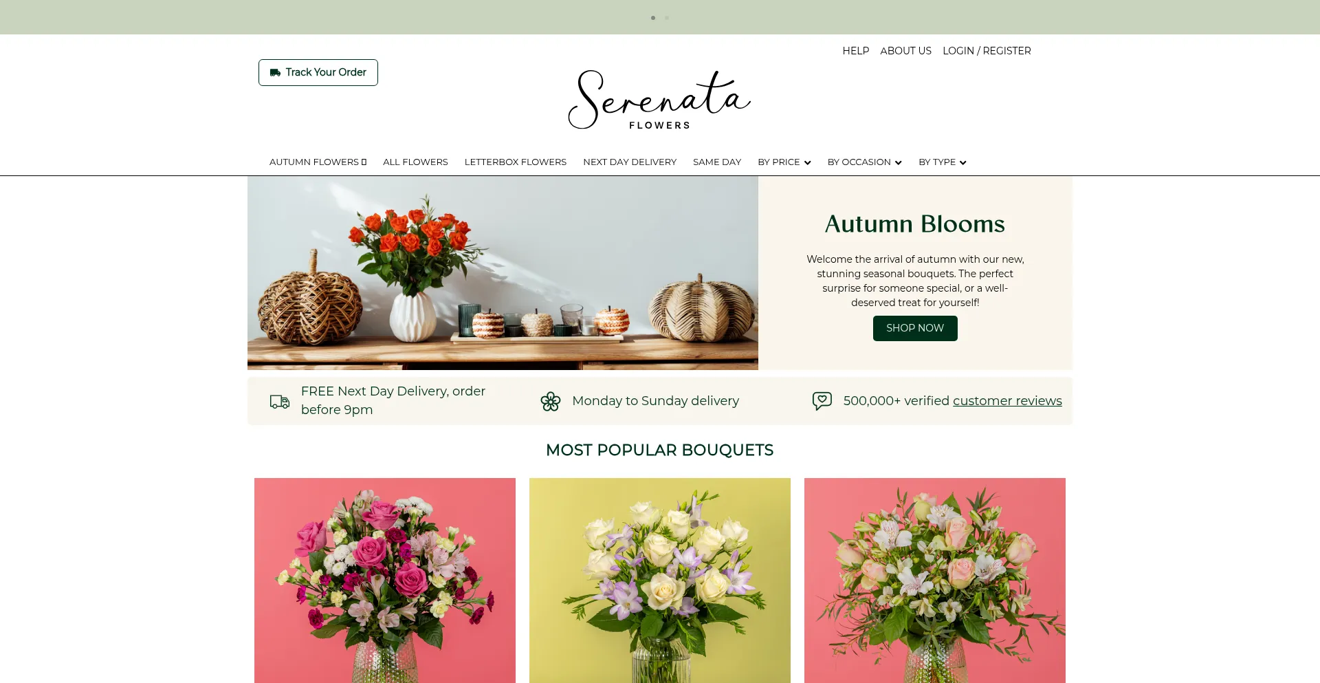 Serenataflowers.com Screenshot