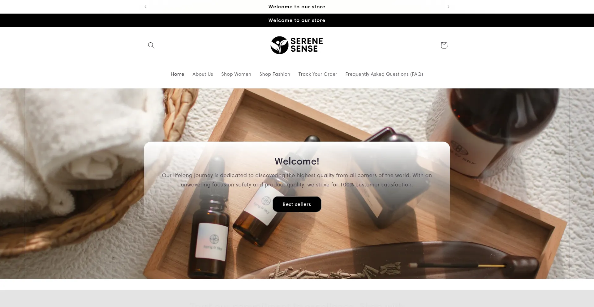 Website screenshot of Serene-sense.com