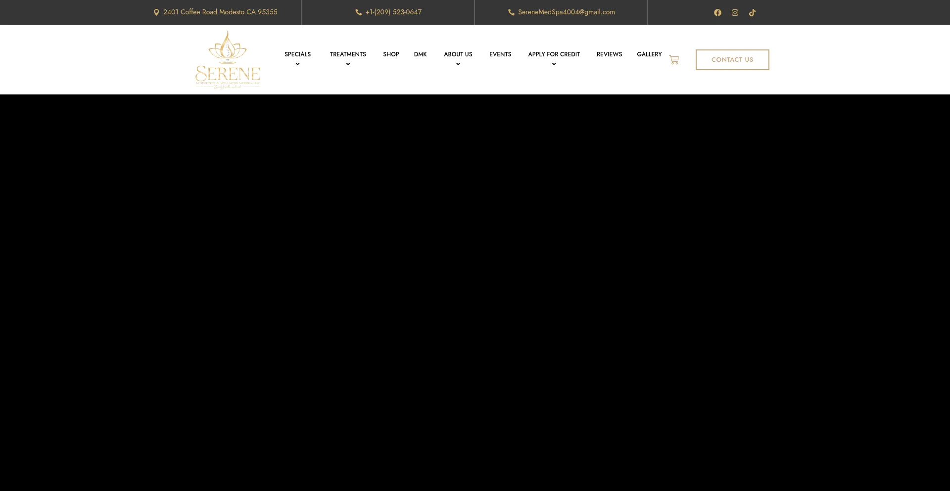Website screenshot of Sereneaestheticsandmedspa.com