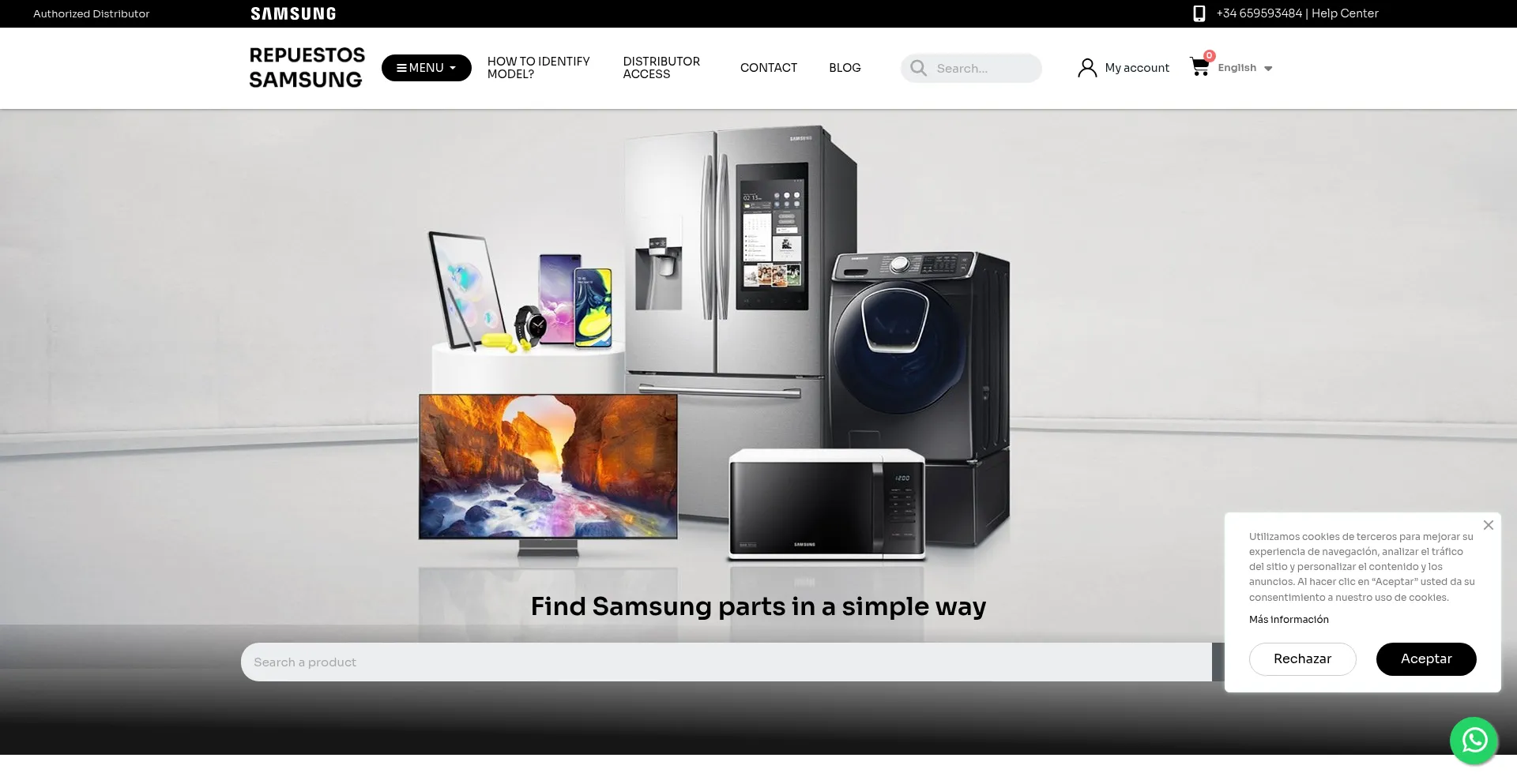 Website screenshot of Servicepacksamsung.com