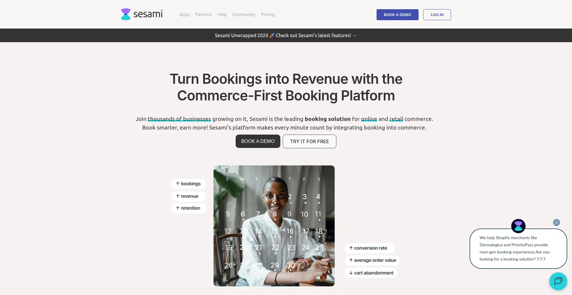 Website screenshot of Sesami.co