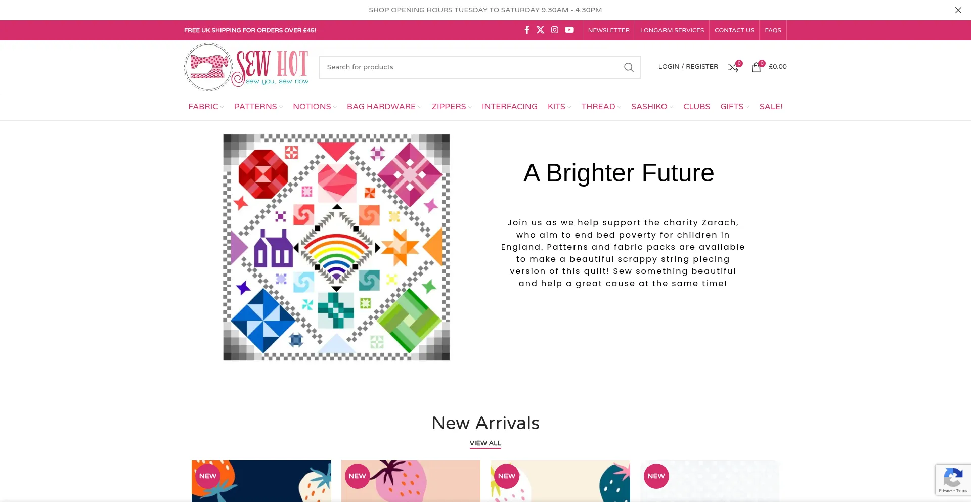 Website screenshot of Sewhot.co.uk