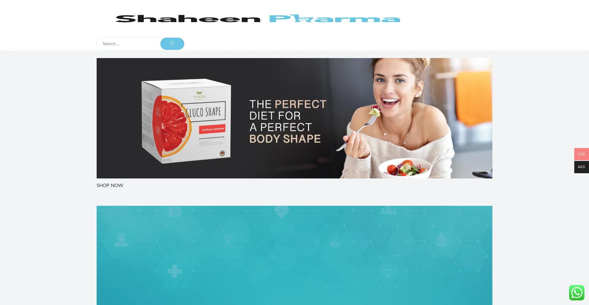Website screenshot of Shaheen-pharma.com