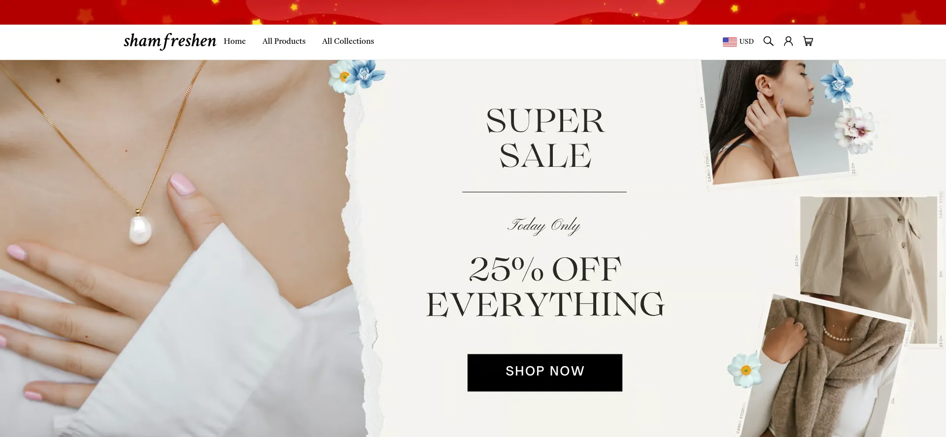 Website screenshot of Shamfreshen.com