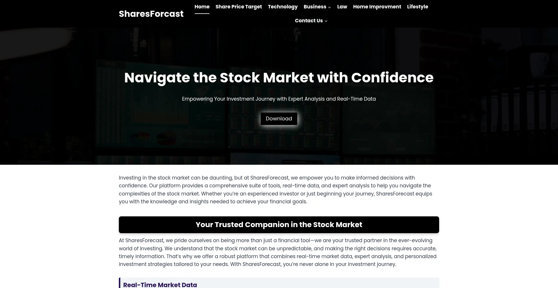 Sharesforecast.com Screenshot