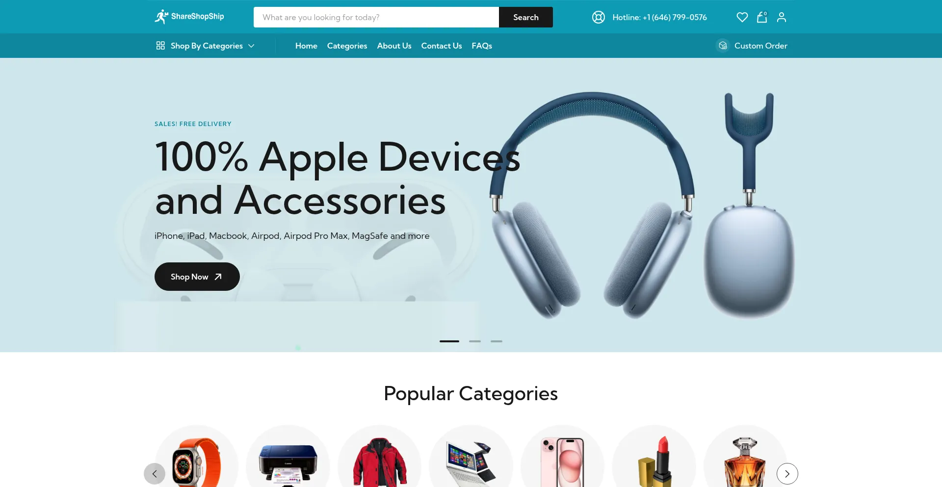 Website screenshot of Shareshopship.com