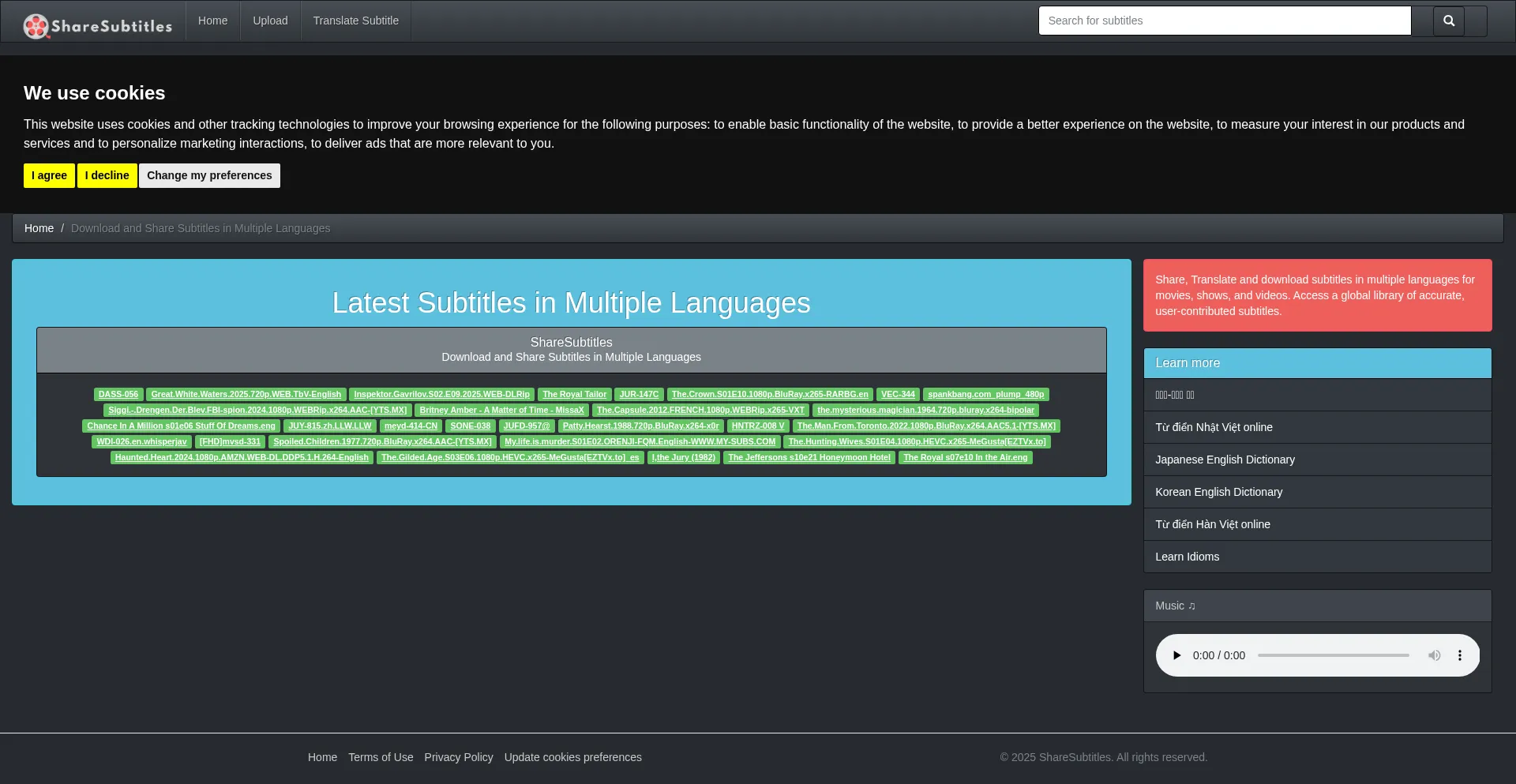 Sharesubtitles.com Screenshot