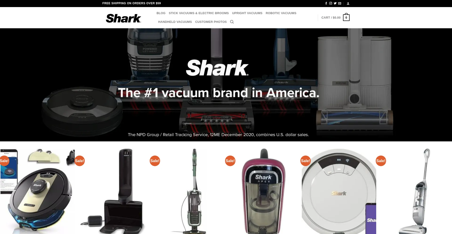 Website screenshot of Sharkrobotvacuum.com