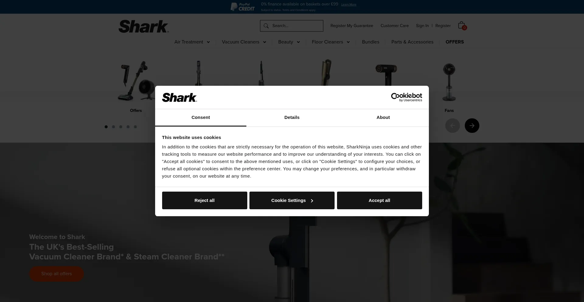 Sharkvacuum.co.uk Screenshot