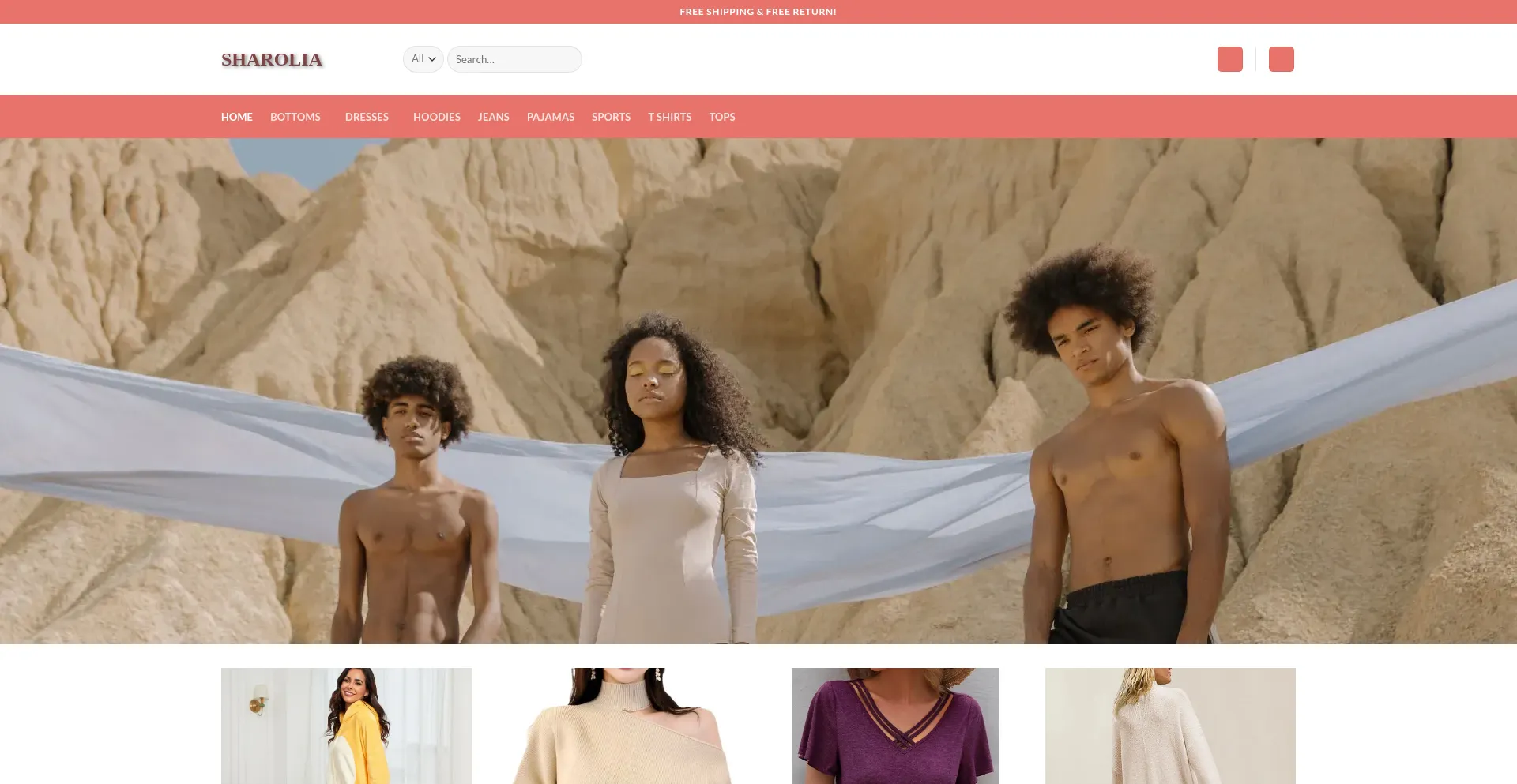 Website screenshot of Sharolia.com