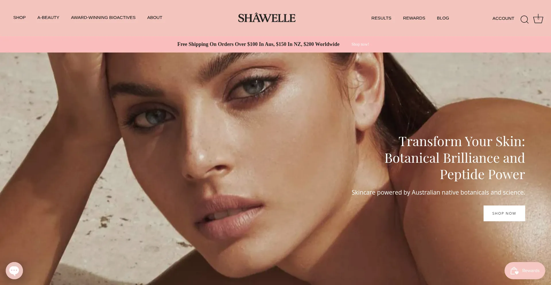 Website screenshot of Shawelle.com