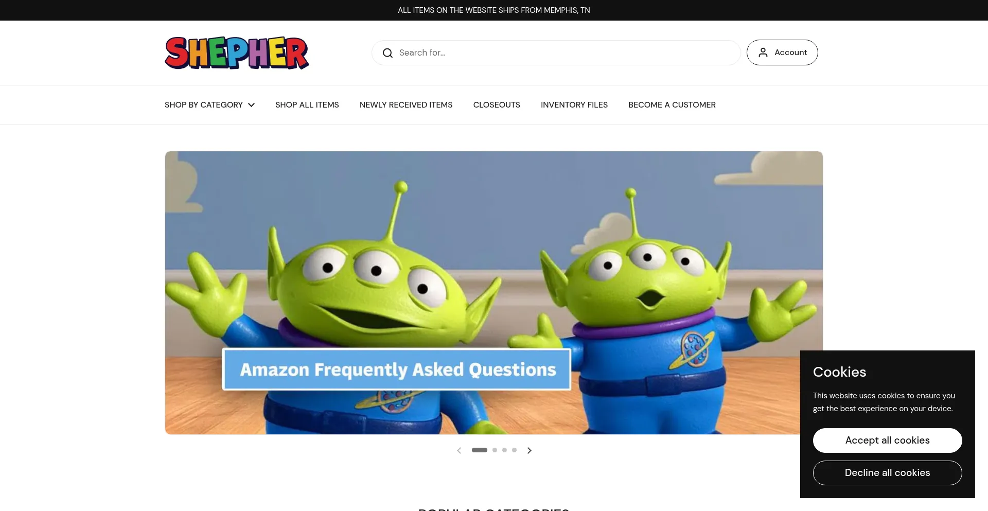 Website screenshot of Shepher.com