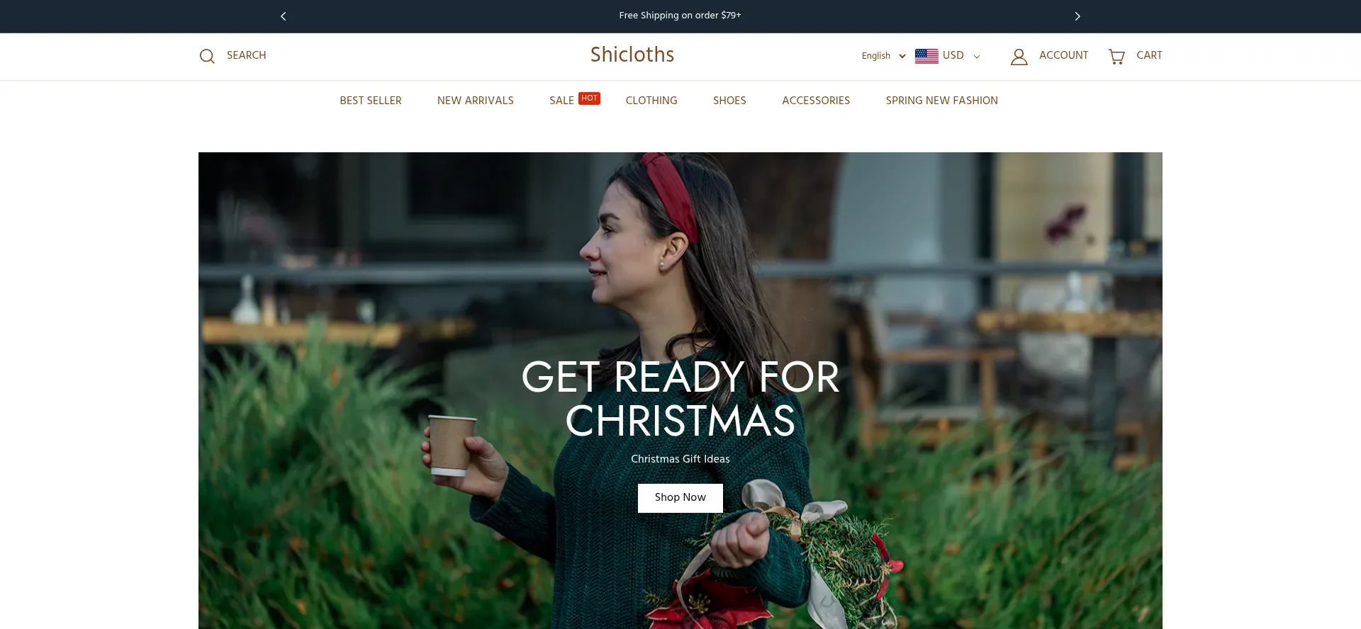 Website screenshot of Shicloths.com