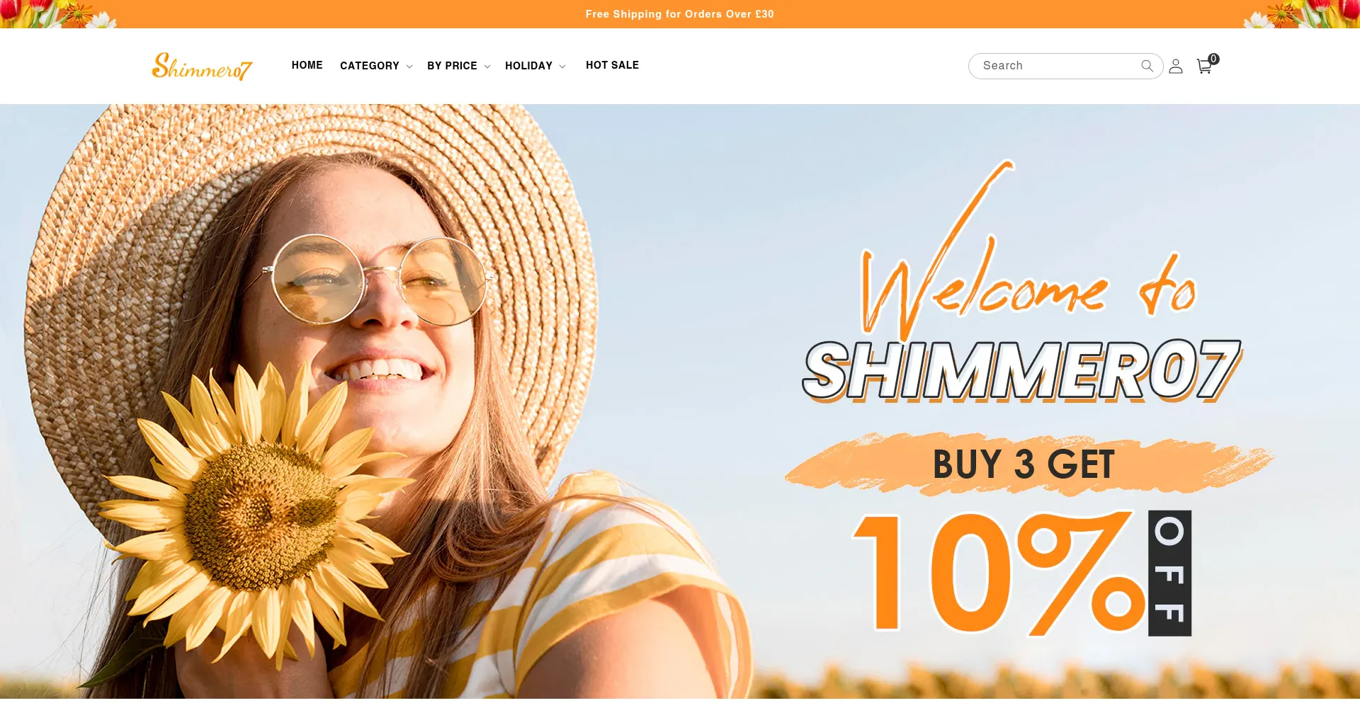 Website screenshot of Shimmer07.com