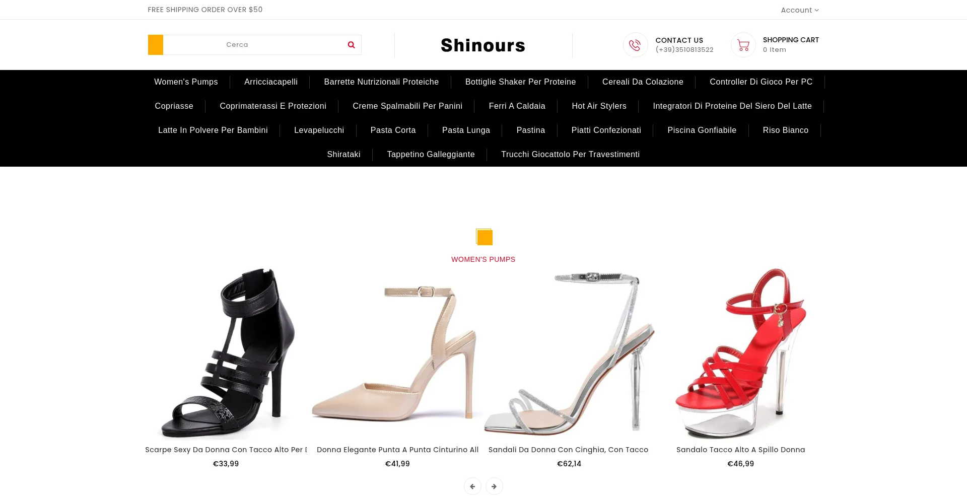 Website screenshot of Shinours.com