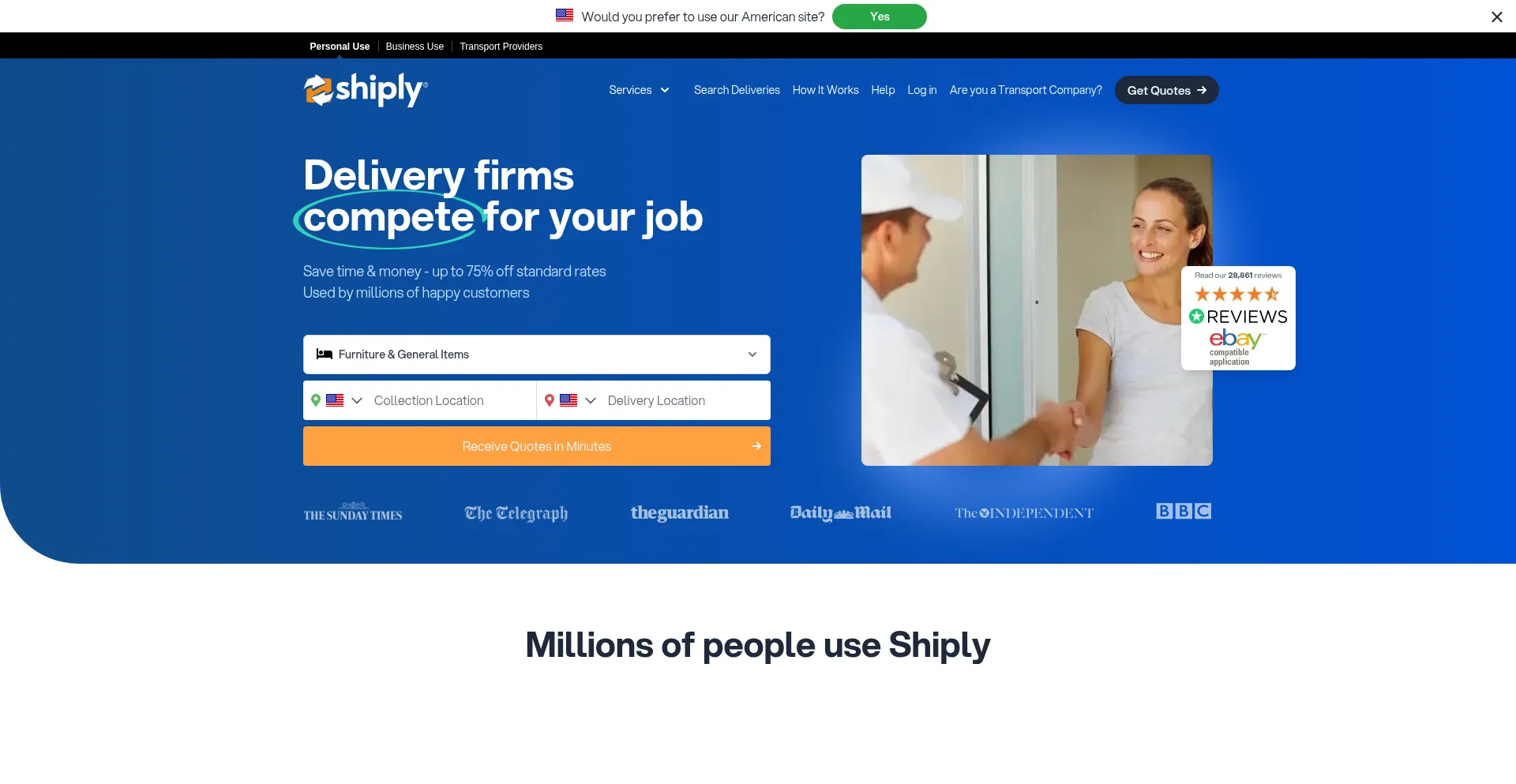 Shiply.com Screenshot