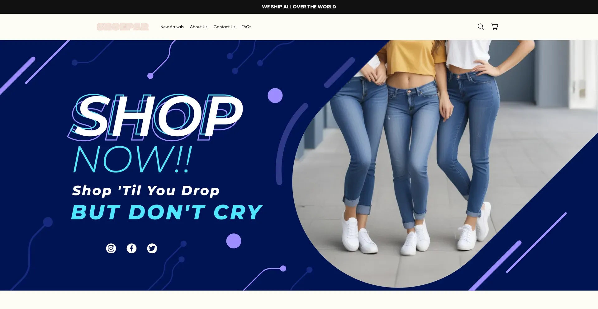Website screenshot of Shoepar.com
