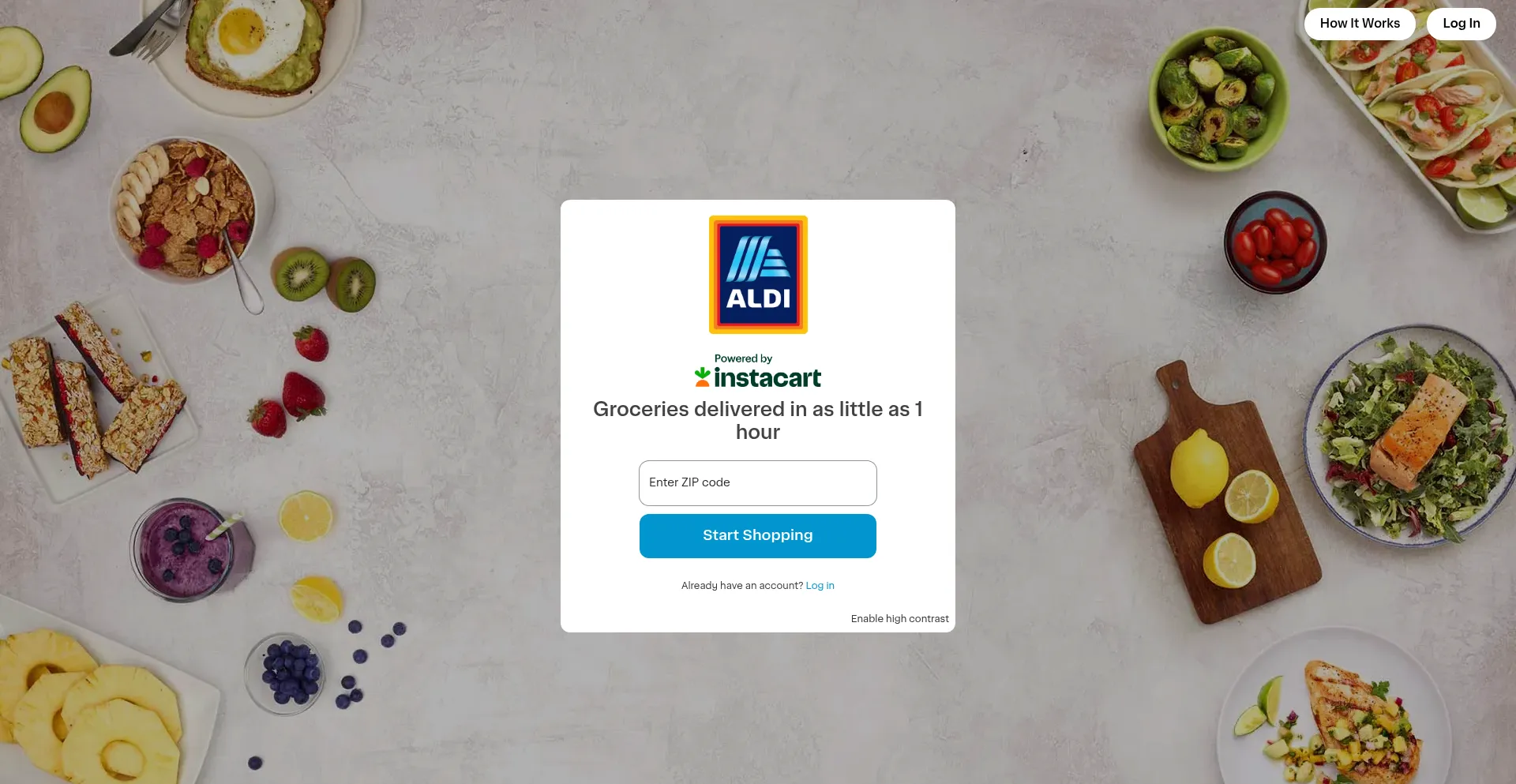 Website screenshot of Shop.aldi.us