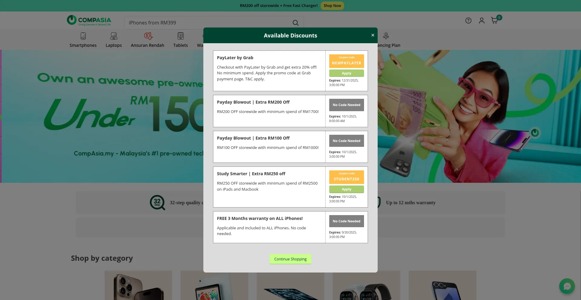Shop.compasia.com Screenshot