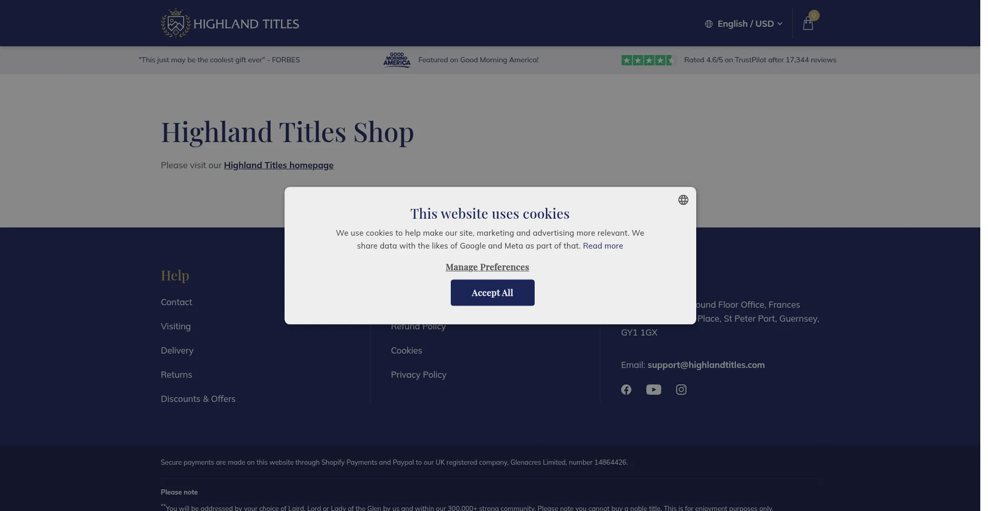 Shop.highlandtitles.com 安全可靠吗？
