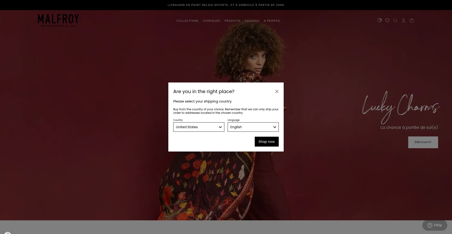 Shop.malfroy.com Screenshot