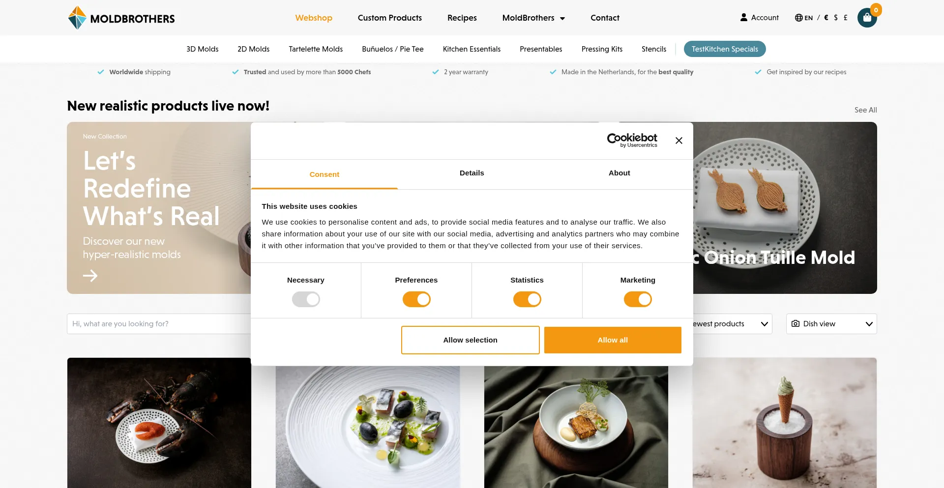 Website screenshot of Shop.moldbrothers.com