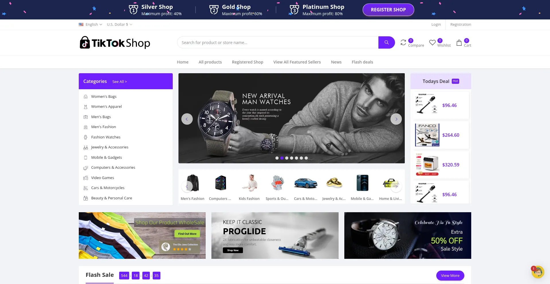 Website screenshot of Shop.tk-entrepot.com