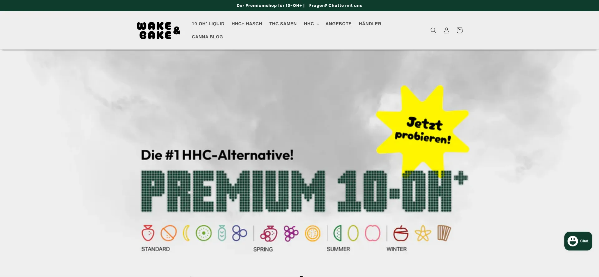 Website screenshot of Shop.wake-bake.de