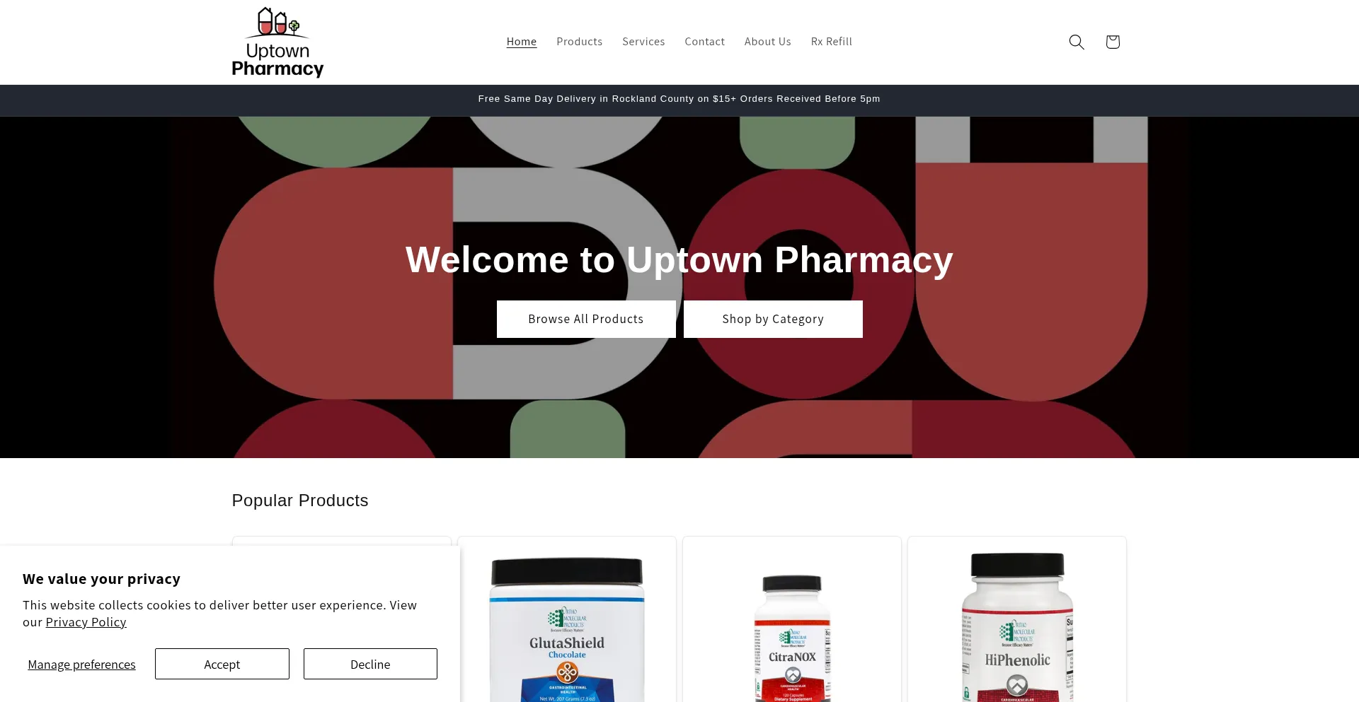 Website screenshot of Shop202uptown.com