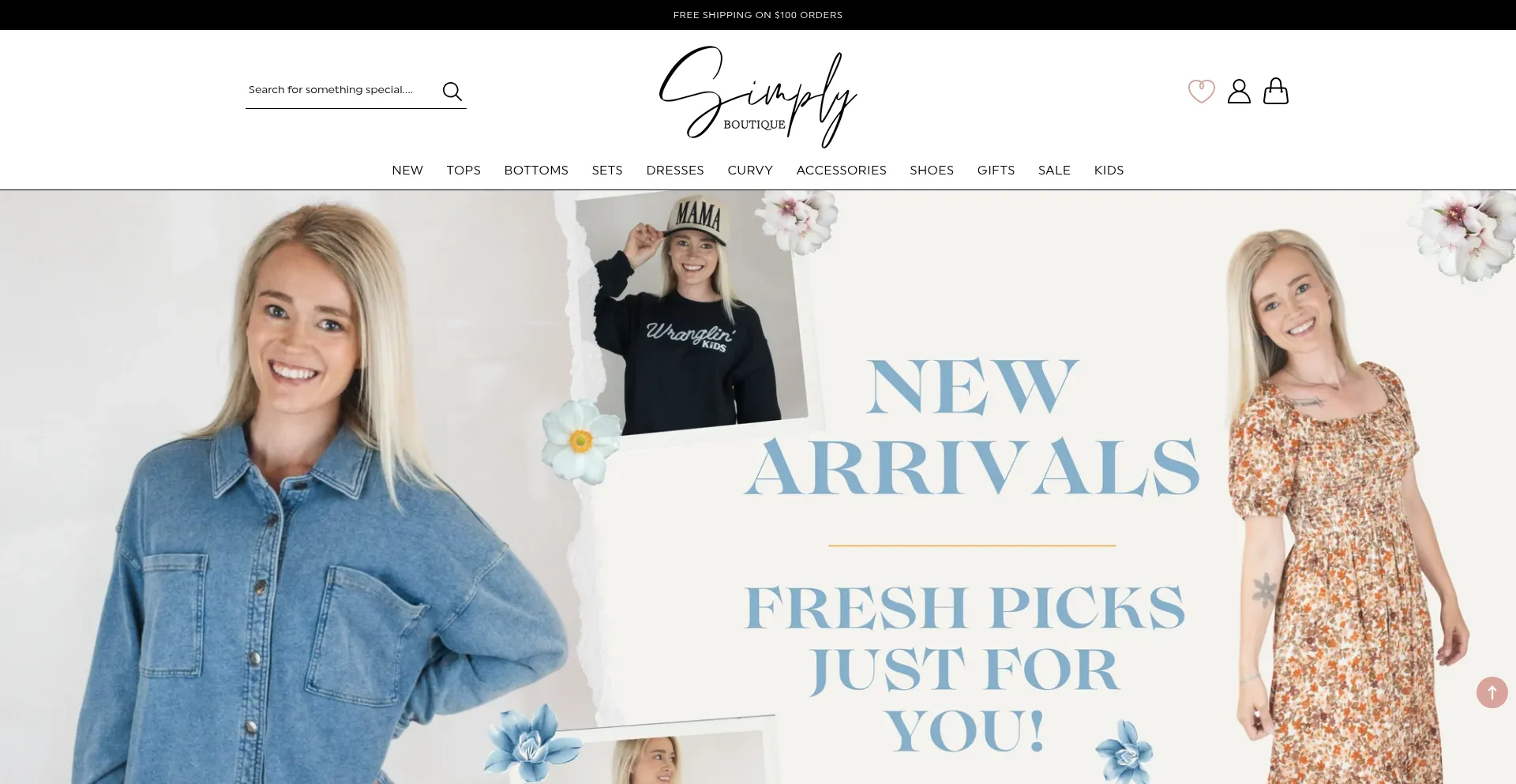 Website screenshot of Shop-simplyboutique.com