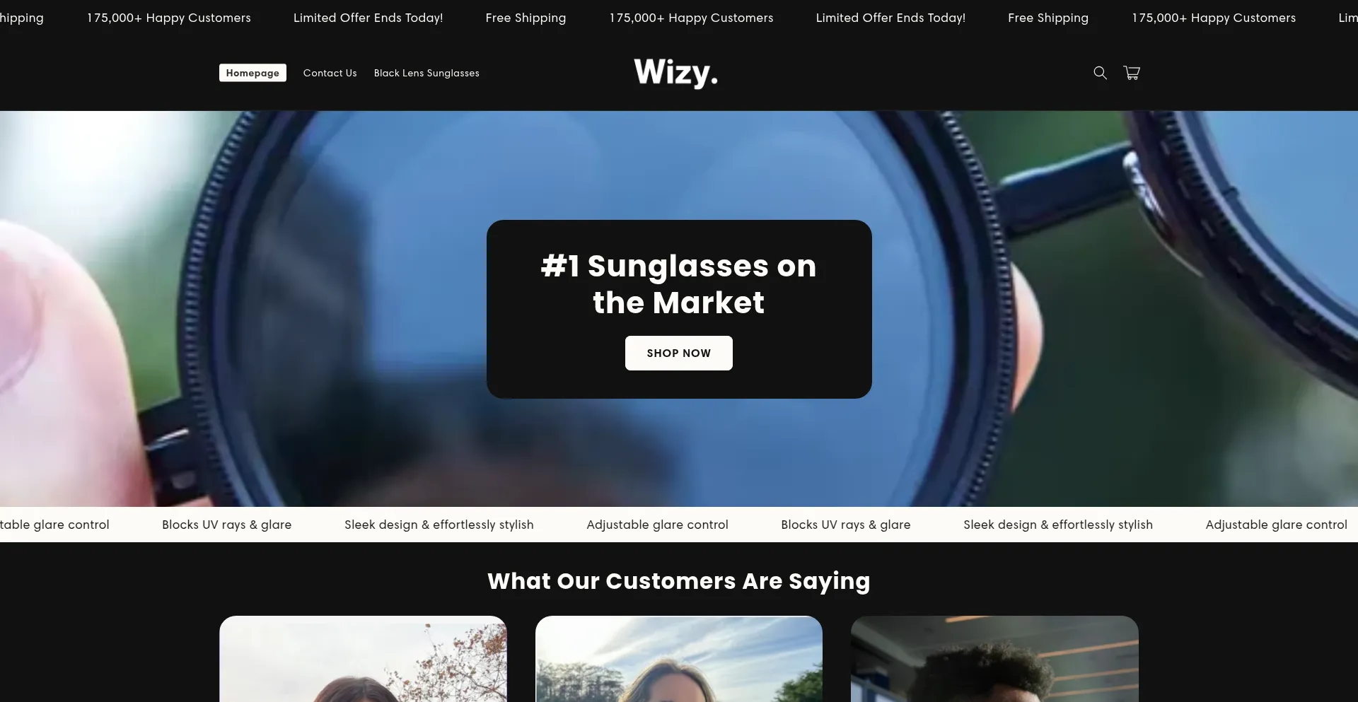 Website screenshot of Shop-wizy.com