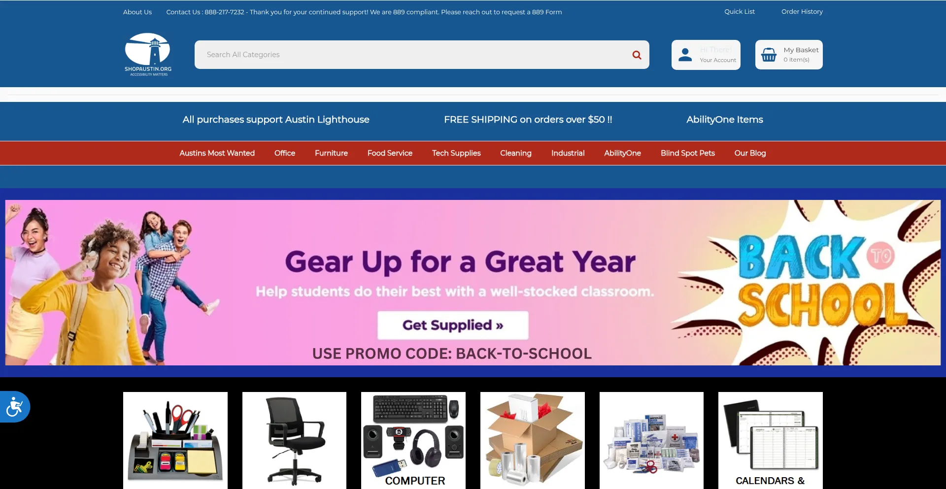 Website screenshot of Shopaustin.org